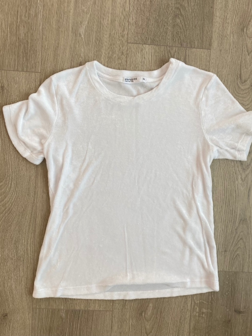Stateside White Velour Tshirt Size XS